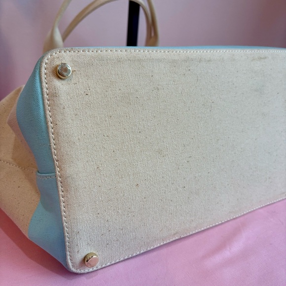 Kate Spade Wedding Belles “Vintage New Borrowed Blue” Canvas Tote EUC - Picture 8 of 10